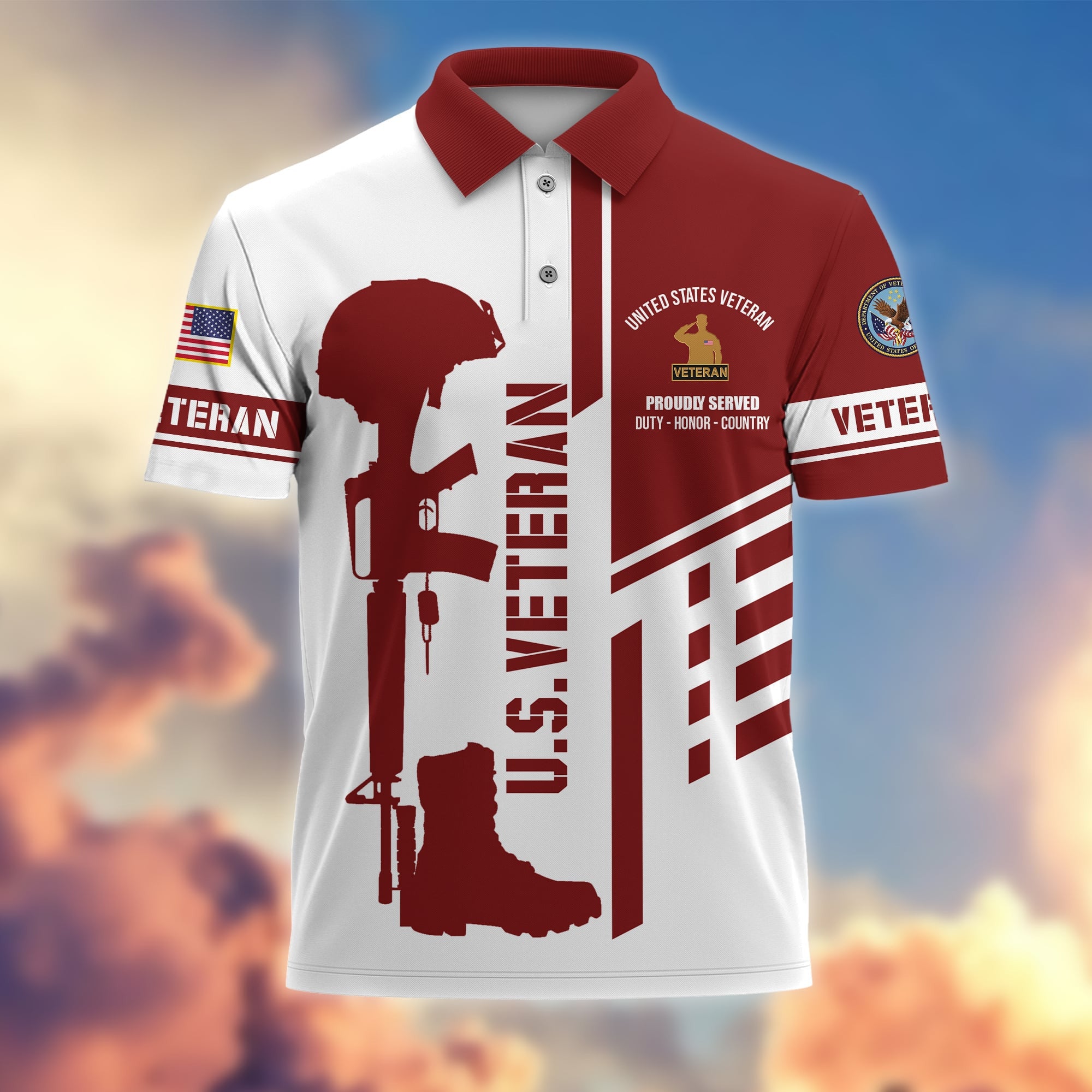 Premium Proudly Served US Veterans Polo Shirt