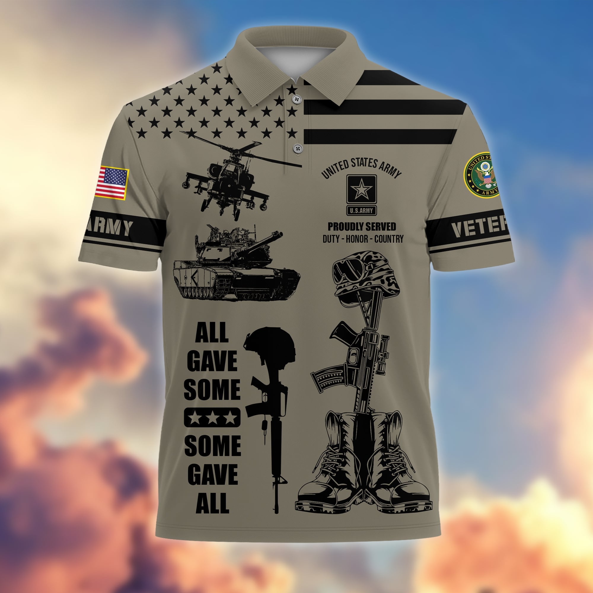 Premium All Gave Some Some Gave All US Veterans Polo Shirt