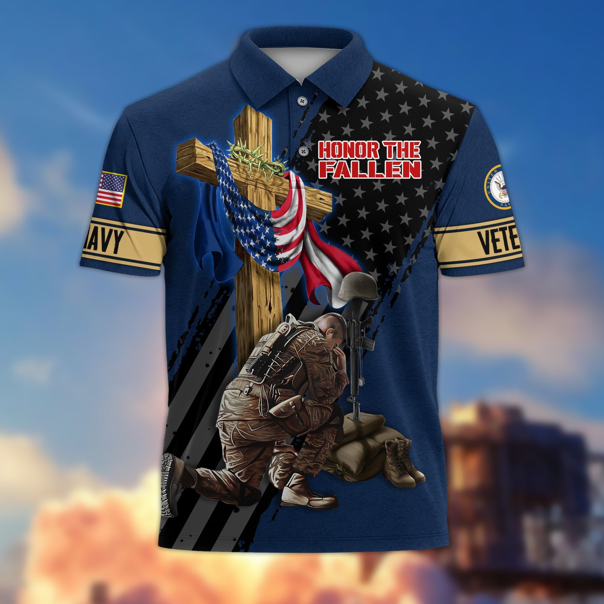Premium Honor The Fallen US Veterans Polo Shirt