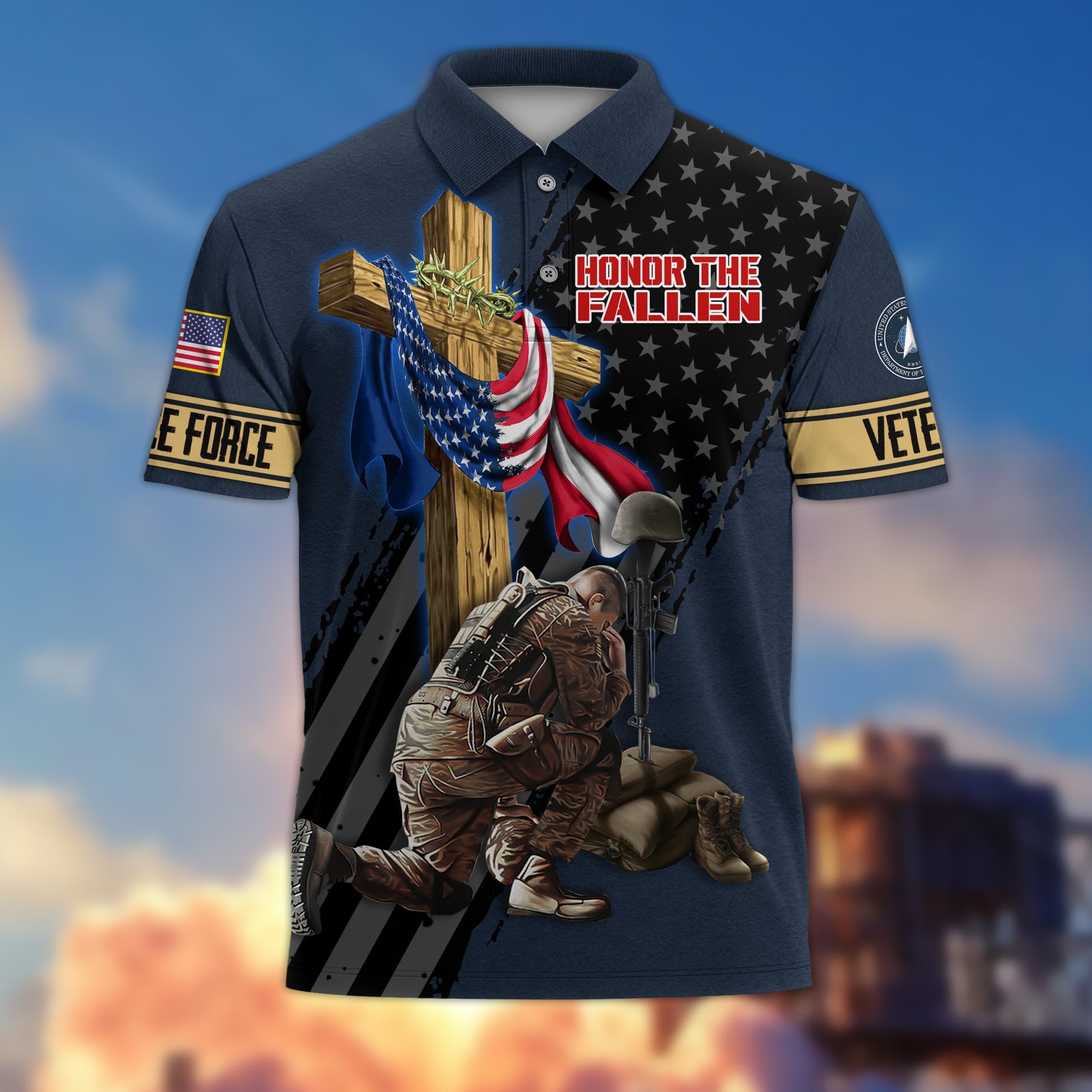 Premium Honor The Fallen US Veterans Polo Shirt