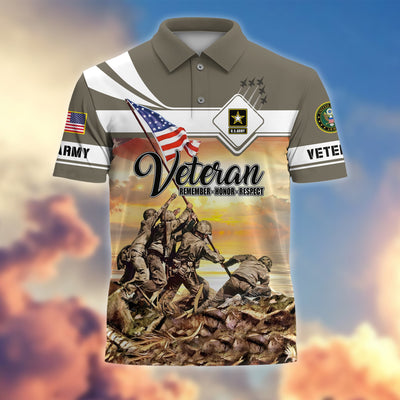 Premium US Veterans Remember - Honor - Respect Polo Shirt