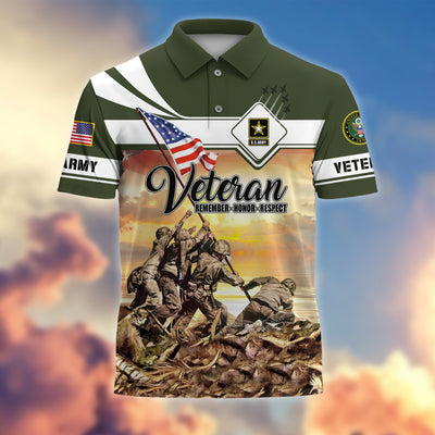 Premium US Veterans Remember - Honor - Respect Polo Shirt