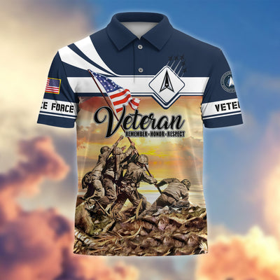 Premium US Veterans Remember - Honor - Respect Polo Shirt