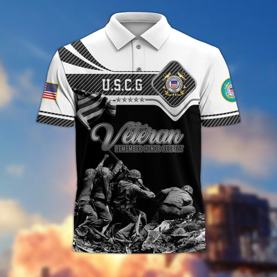 Premium US Veterans Remember - Honor - Respect Polo Shirt
