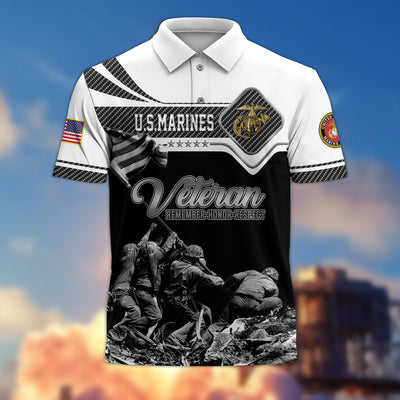 Premium US Veterans Remember - Honor - Respect Polo Shirt
