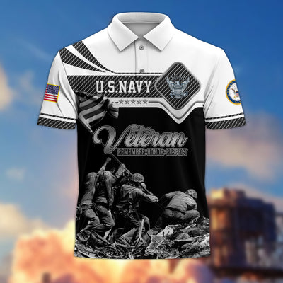 Premium US Veterans Remember - Honor - Respect Polo Shirt