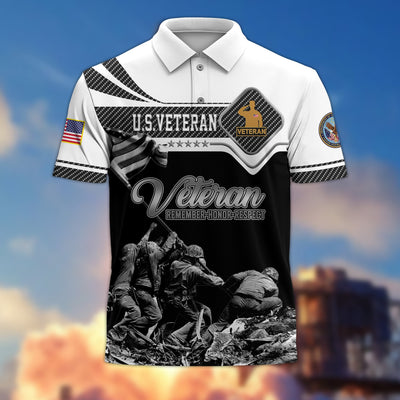 Premium US Veterans Remember - Honor - Respect Polo Shirt