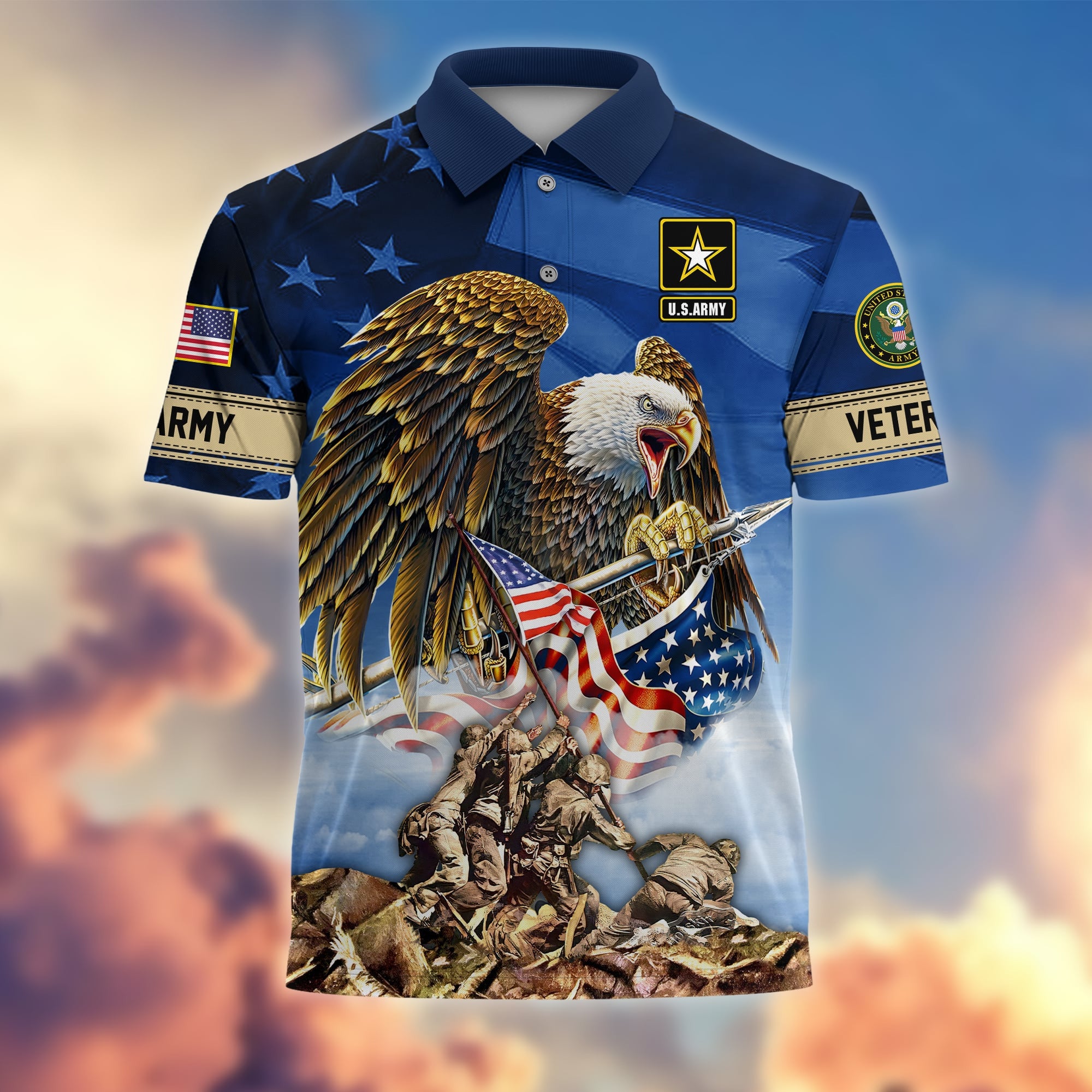 Premium American Pride US Veterans Polo Shirt