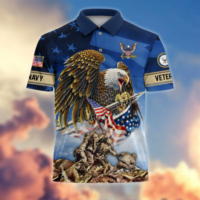 Premium American Pride US Veterans Polo Shirt
