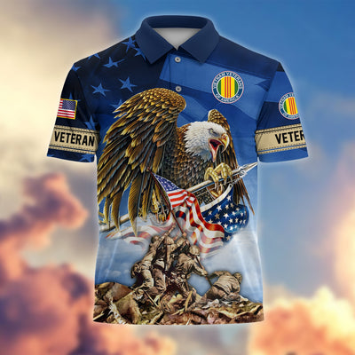 Premium American Pride US Veterans Polo Shirt