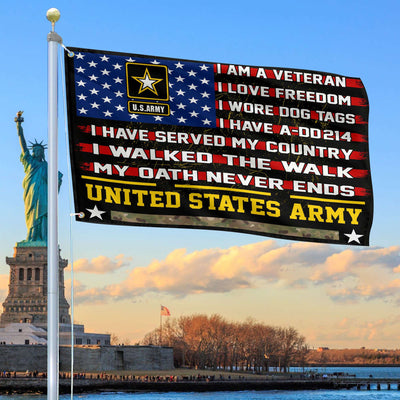 Premium US Army Veteran Grommet Flag Gift For Veterans Day, Father's Day, Memorial Day