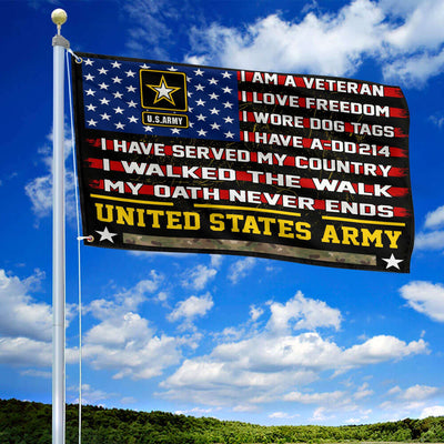 Premium US Army Veteran Grommet Flag Gift For Veterans Day, Father's Day, Memorial Day
