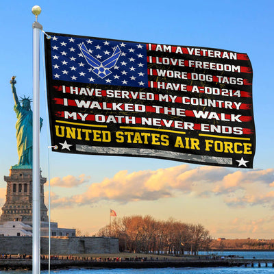 Premium USAF Veteran Grommet Flag Gift For Veterans Day, Father's Day, Memorial Day