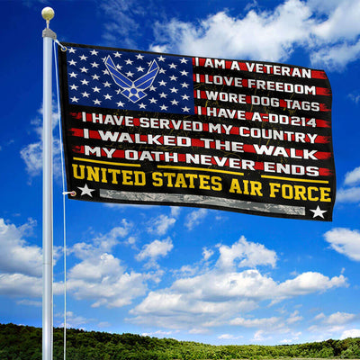 Premium USAF Veteran Grommet Flag Gift For Veterans Day, Father's Day, Memorial Day
