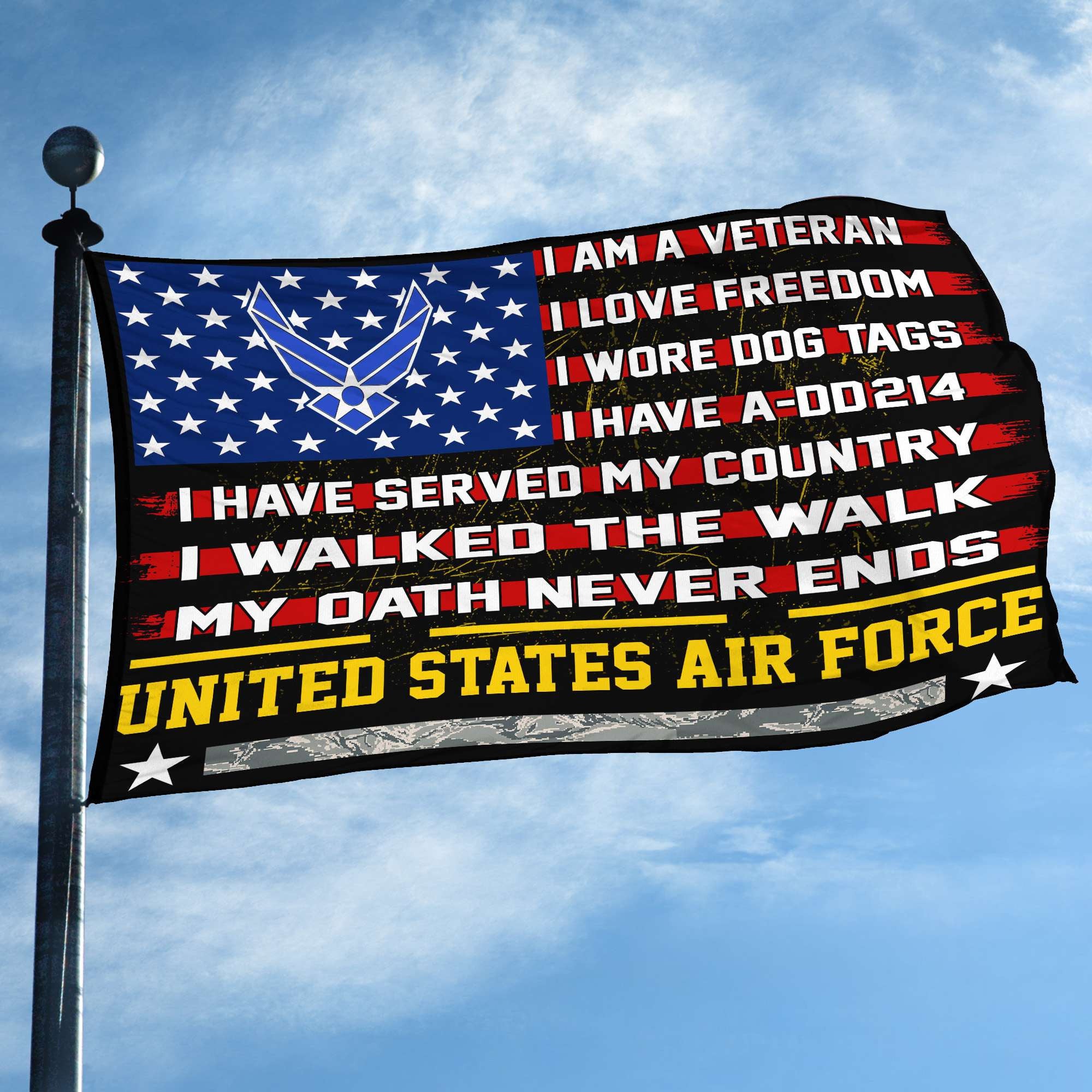 Premium USAF Veteran Grommet Flag Gift For Veterans Day, Father's Day, Memorial Day