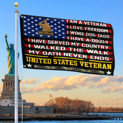 Premium US Veteran Grommet Flag Gift For Veterans Day, Father's Day, Memorial Day