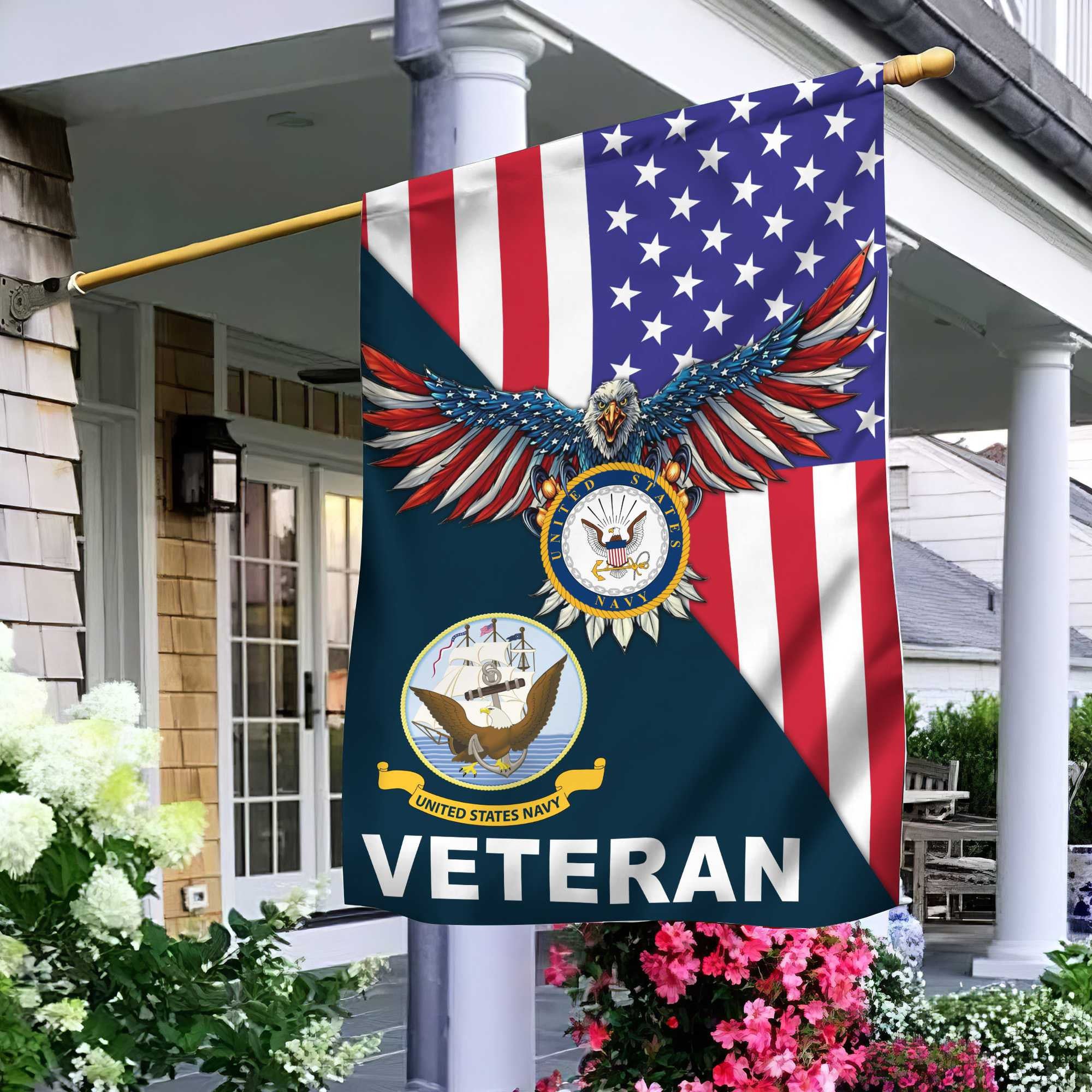 US Navy Veteran Garden Flag – House Flag