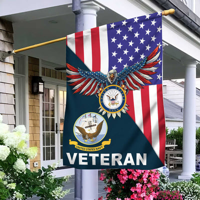 US Navy Veteran Garden Flag – House Flag