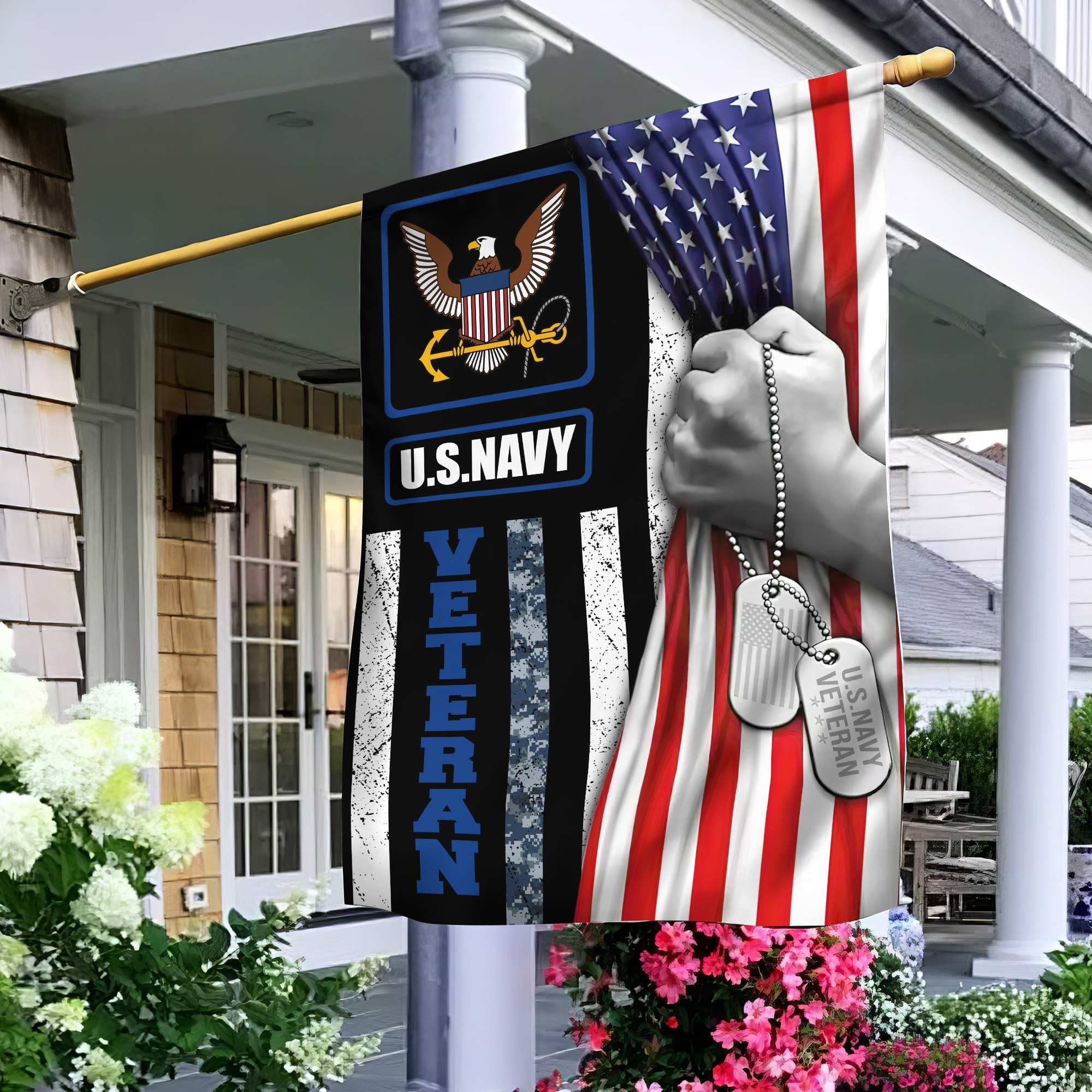 US Navy Veteran Garden Flag – House Flag