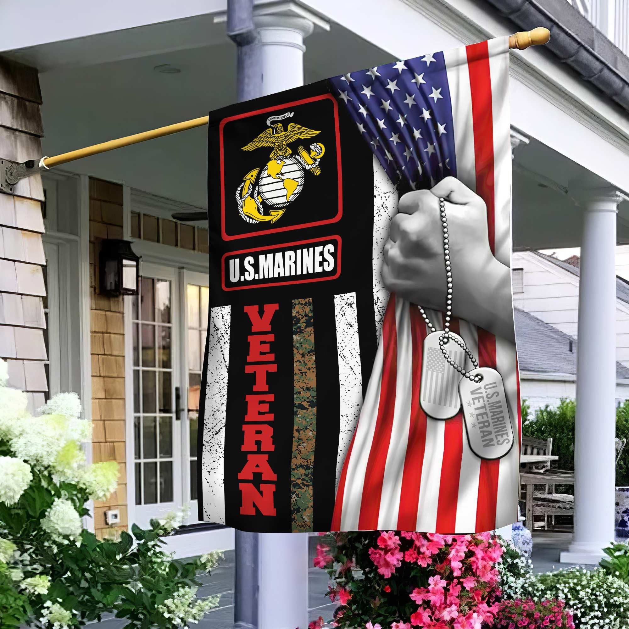 US Marine Veteran Garden Flag – House Flag