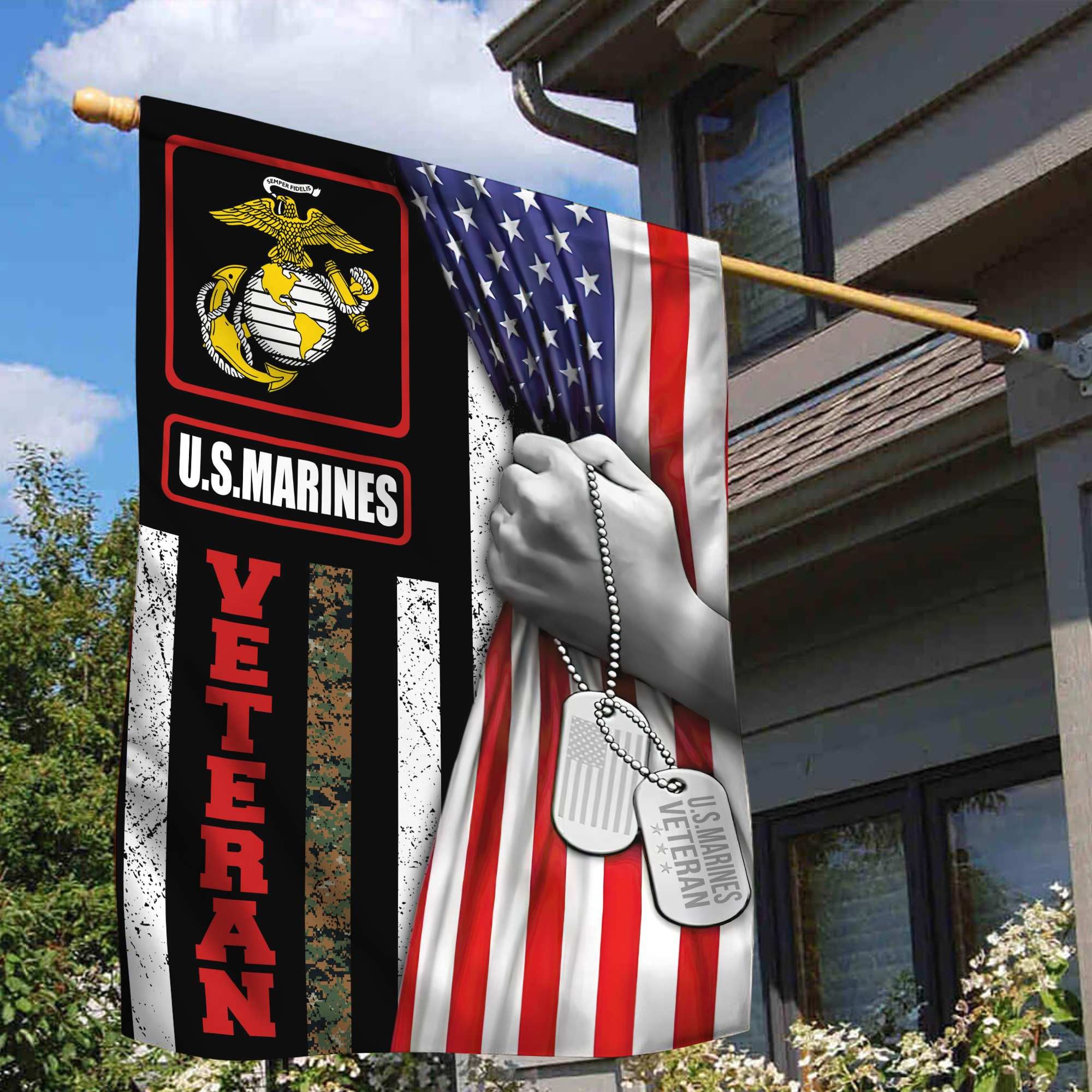 US Marine Veteran Garden Flag – House Flag