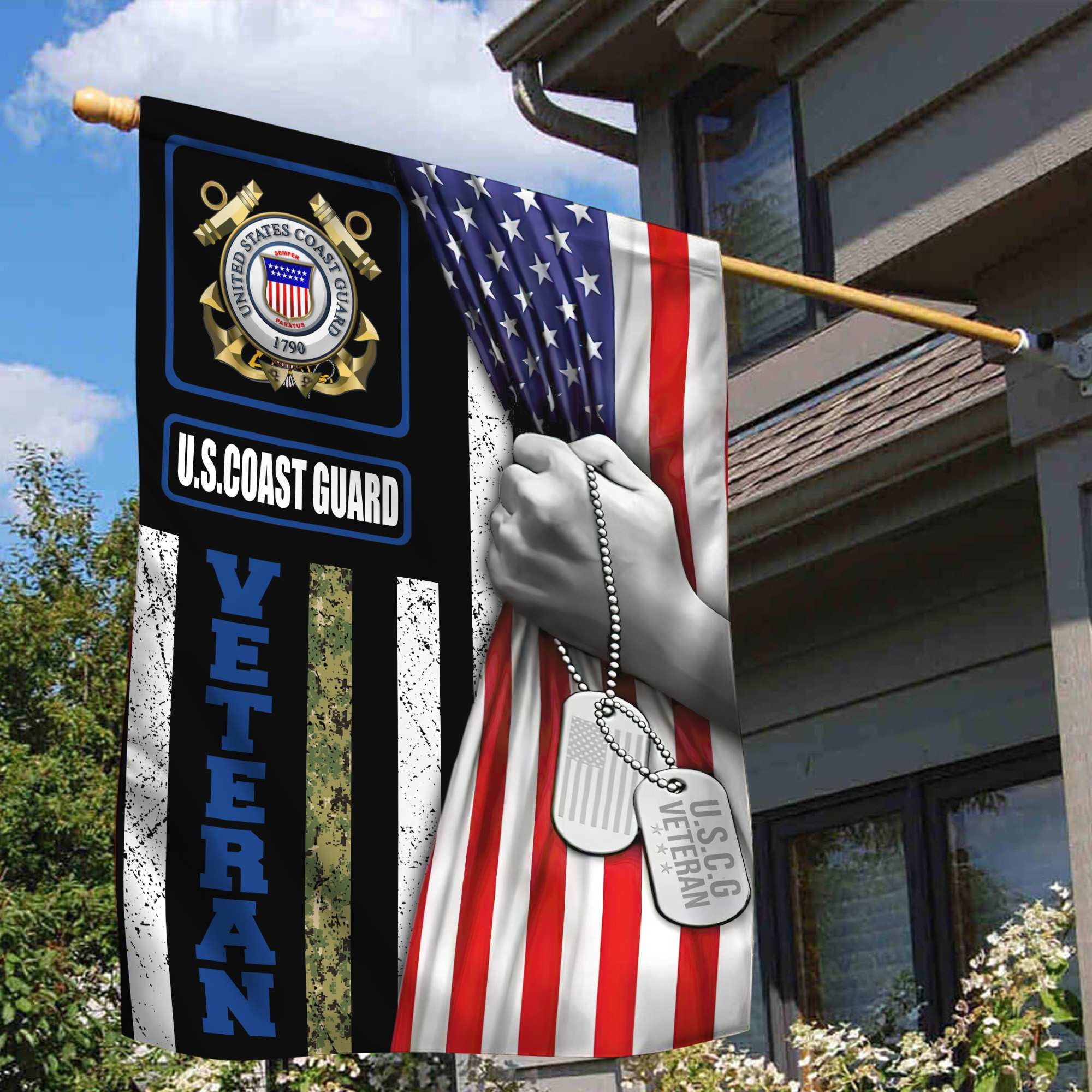USCG Veteran Garden Flag – House Flag