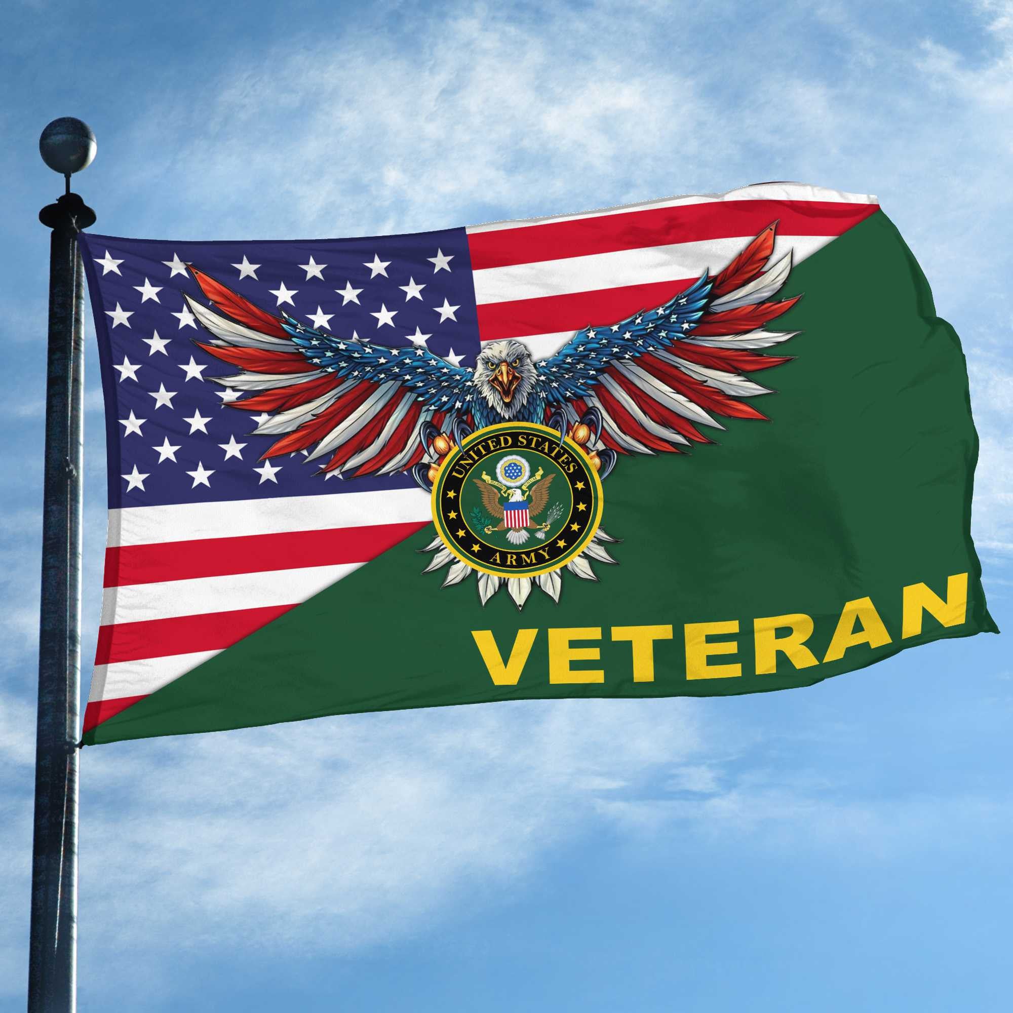 Premium US Army Grommet Flag Gift For Veterans Day, Father's Day, Memorial Day