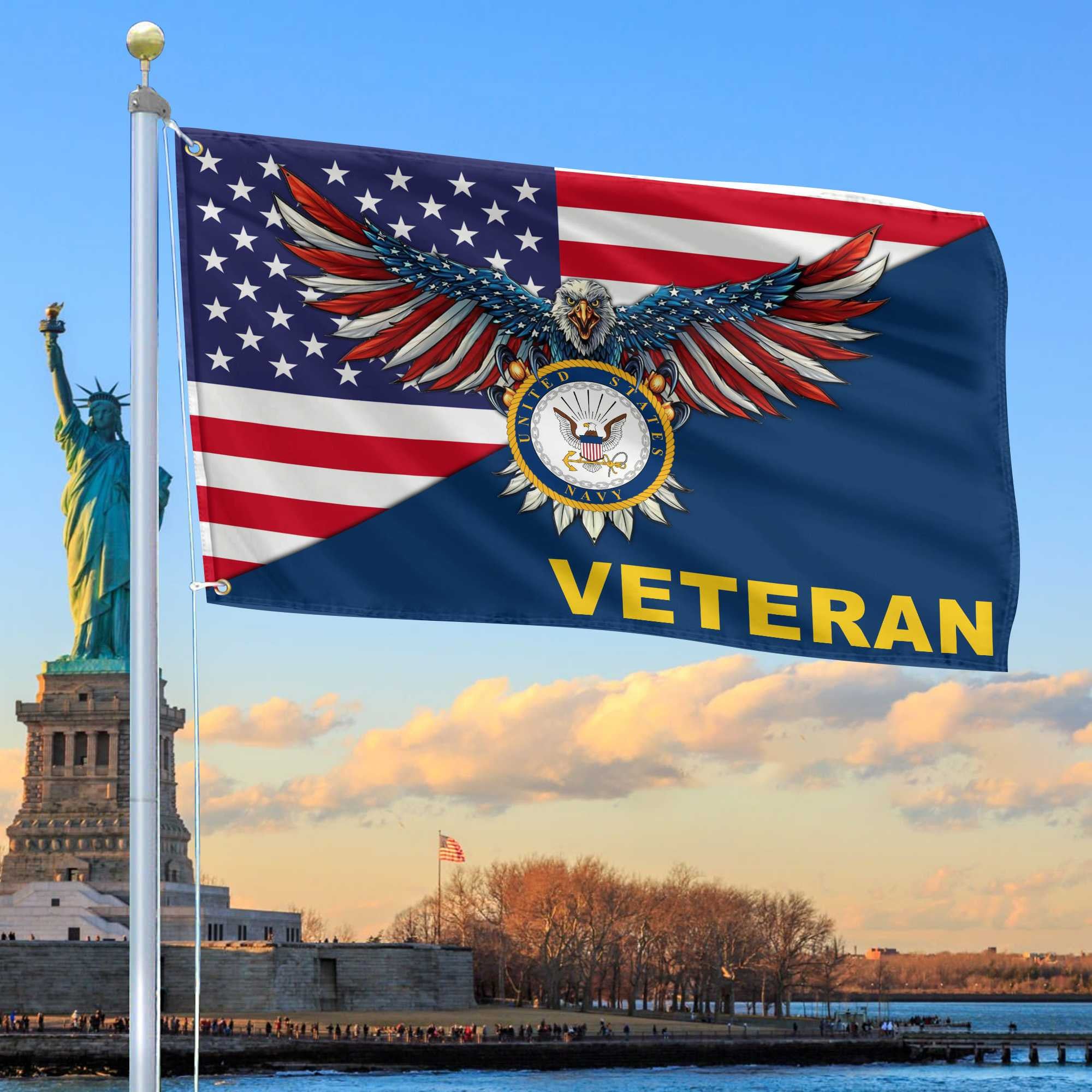 Premium US Navy Grommet Flag Gift For Veterans Day, Father's Day, Memorial Day