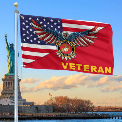 Premium US Marine Grommet Flag Gift For Veterans Day, Father's Day, Memorial Day