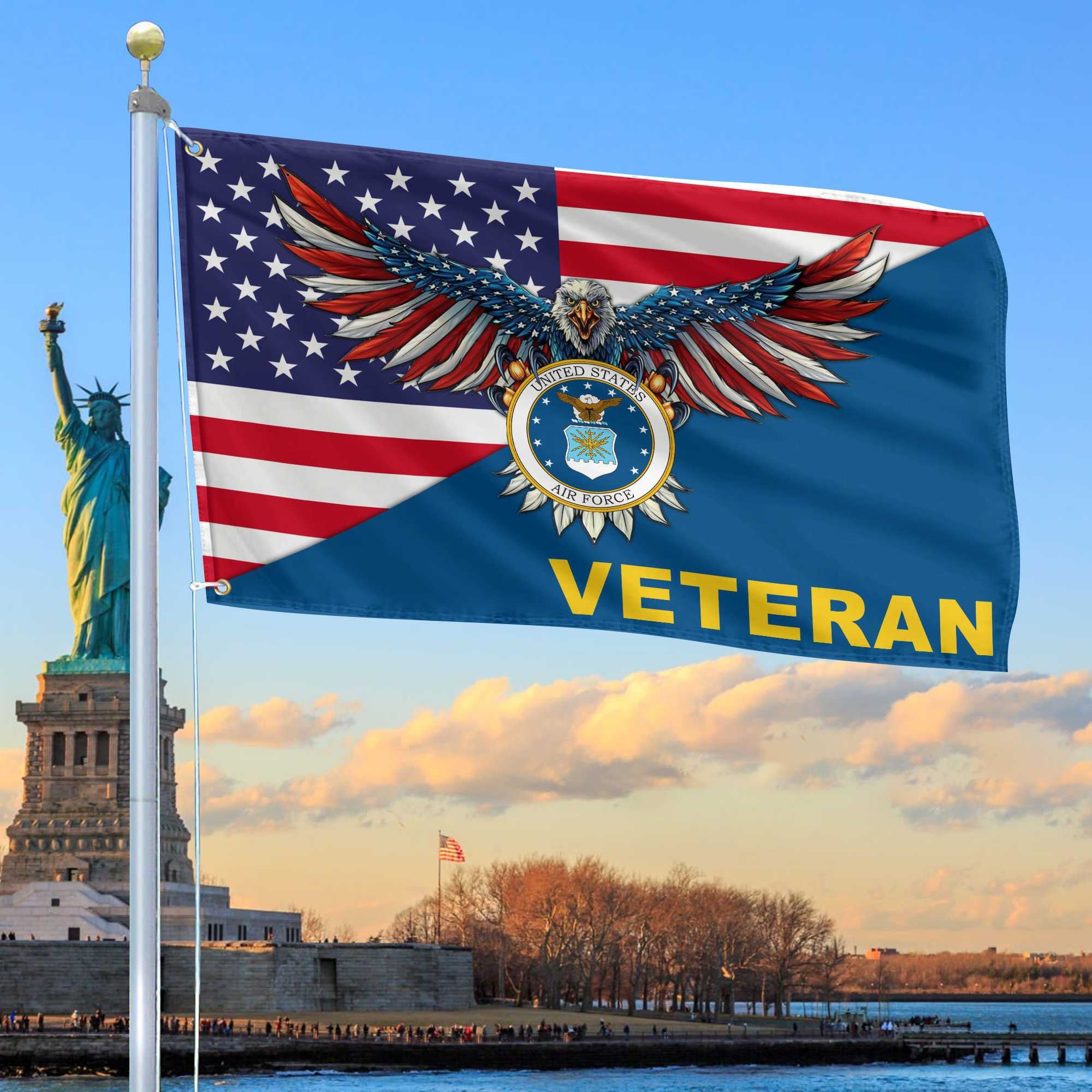 Premium USAF Grommet Flag Gift For Veterans Day, Father's Day, Memorial Day