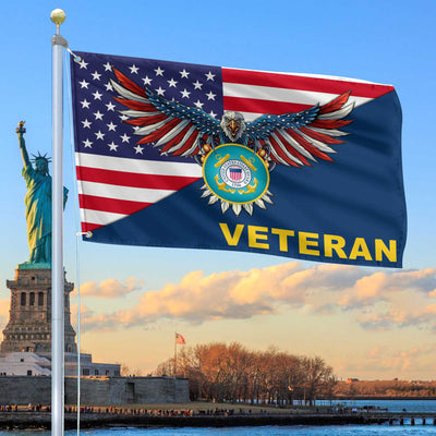 Premium USCG Grommet Flag Gift For Veterans Day, Father's Day, Memorial Day