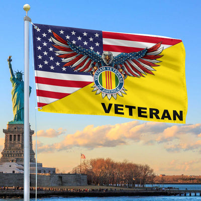 Premium Vietnam Veteran Grommet Flag Gift For Veterans Day, Father's Day, Memorial Day