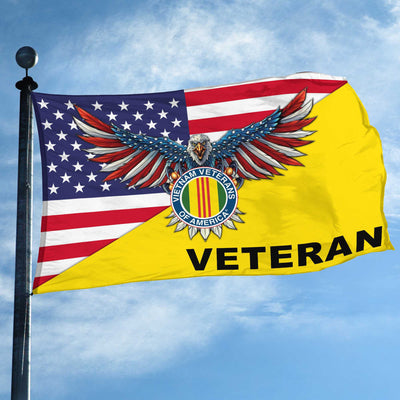 Premium Vietnam Veteran Grommet Flag Gift For Veterans Day, Father's Day, Memorial Day
