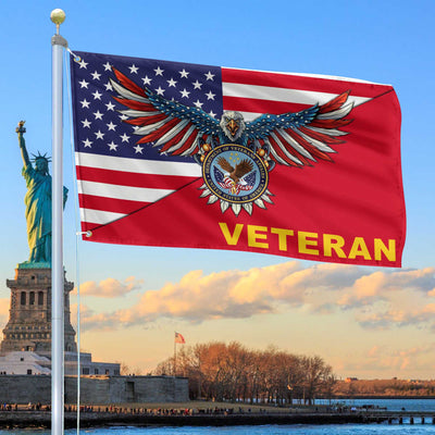 Premium US Veteran Grommet Flag Gift For Veterans Day, Father's Day, Memorial Day