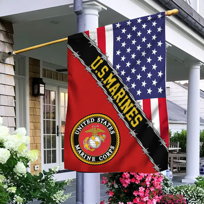 US Marines Garden Flag - House Flag, Gift For Veterans Day, Father's Day, Memorial Day