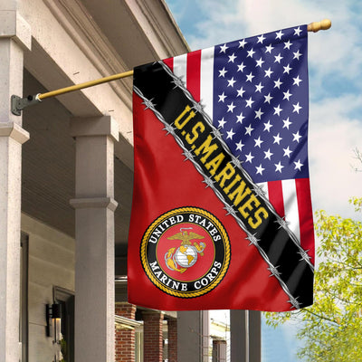 US Marines Garden Flag - House Flag, Gift For Veterans Day, Father's Day, Memorial Day