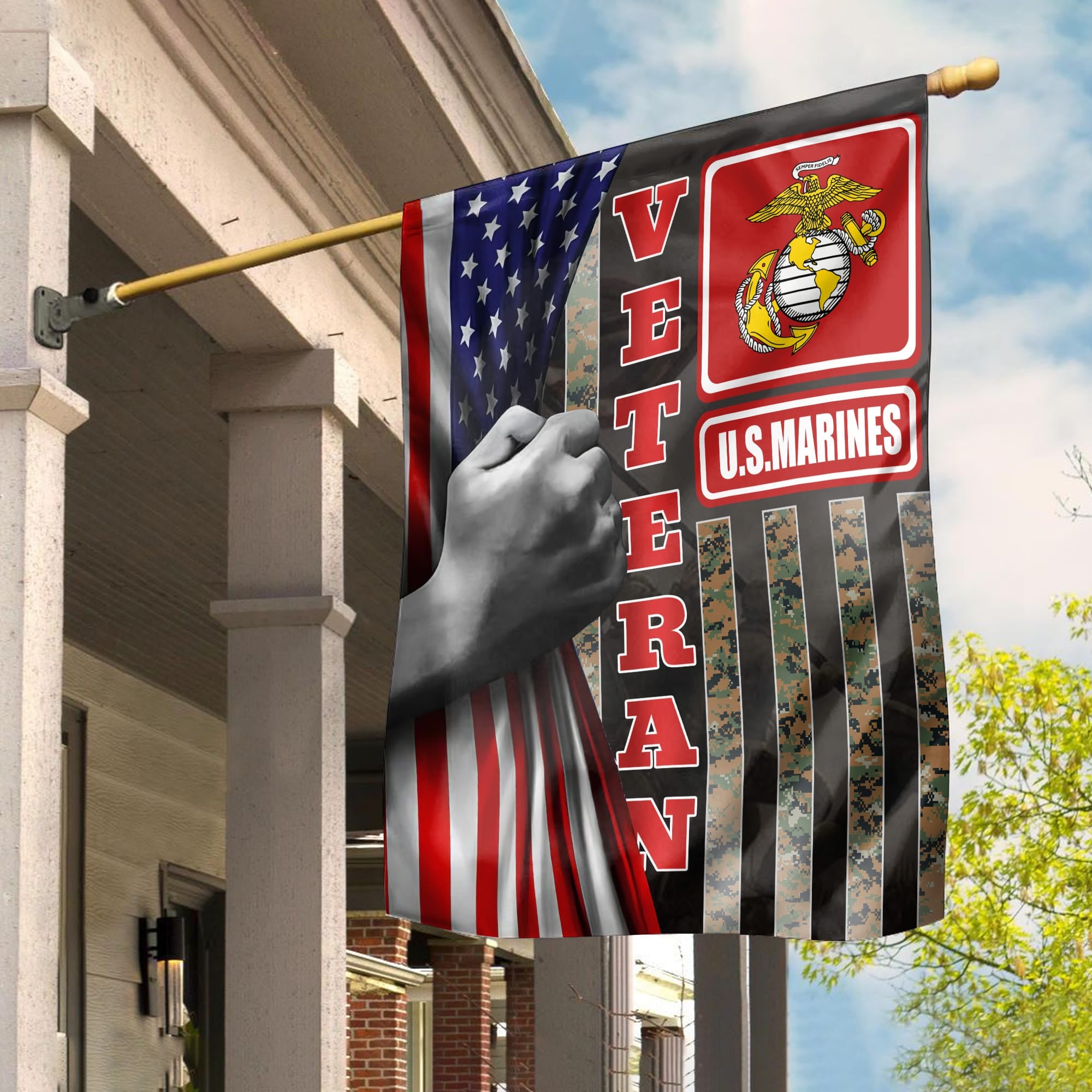 US Marines Garden Flag - House Flag, Gift For Veterans Day, Father's Day, Memorial Day