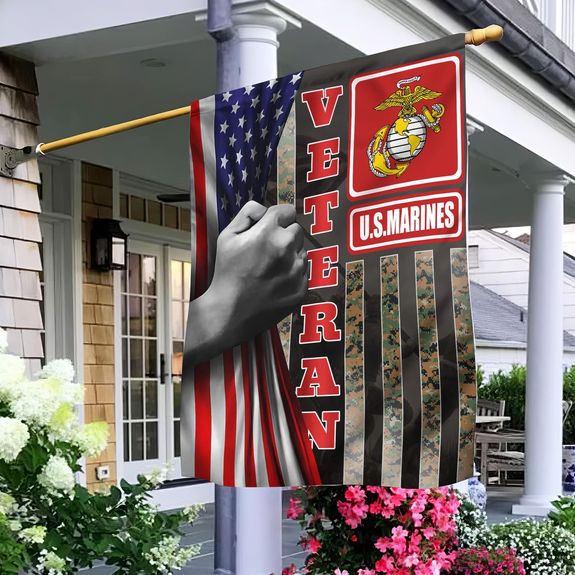 US Marines Garden Flag - House Flag, Gift For Veterans Day, Father's Day, Memorial Day