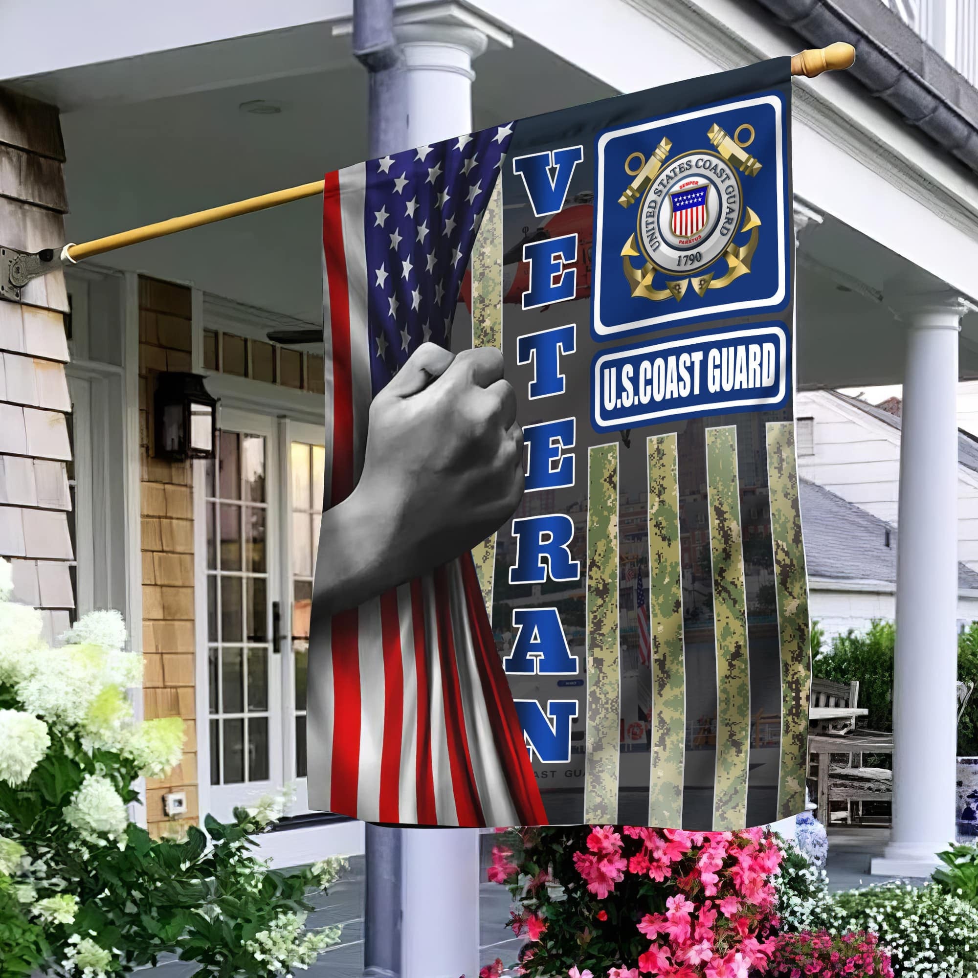 USCG Garden Flag - House Flag, Gift For Veterans Day, Father's Day, Memorial Day