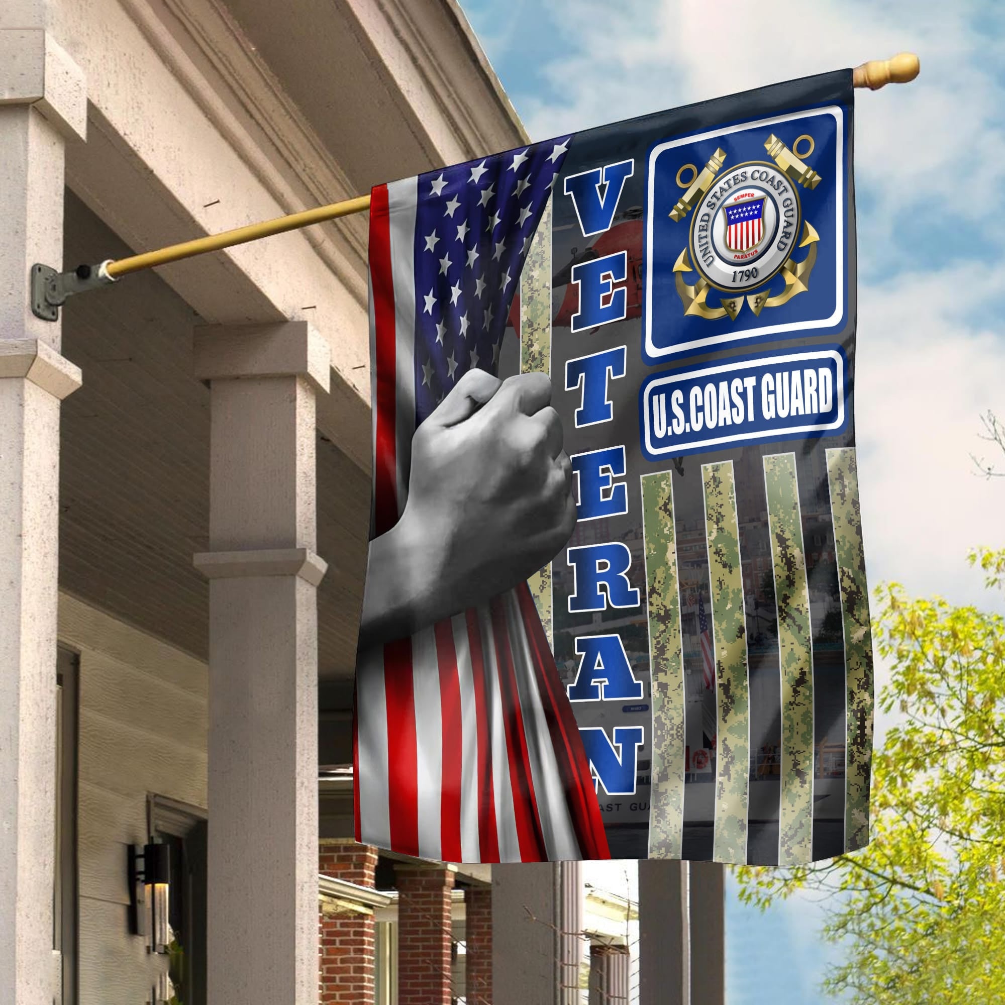 USCG Garden Flag - House Flag, Gift For Veterans Day, Father's Day, Memorial Day
