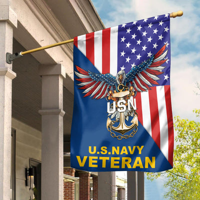 US Navy Garden Flag - House Flag, Gift For Navy Veteran