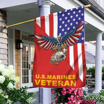 USMC Garden Flag - House Flag, Gift For Marine Veteran