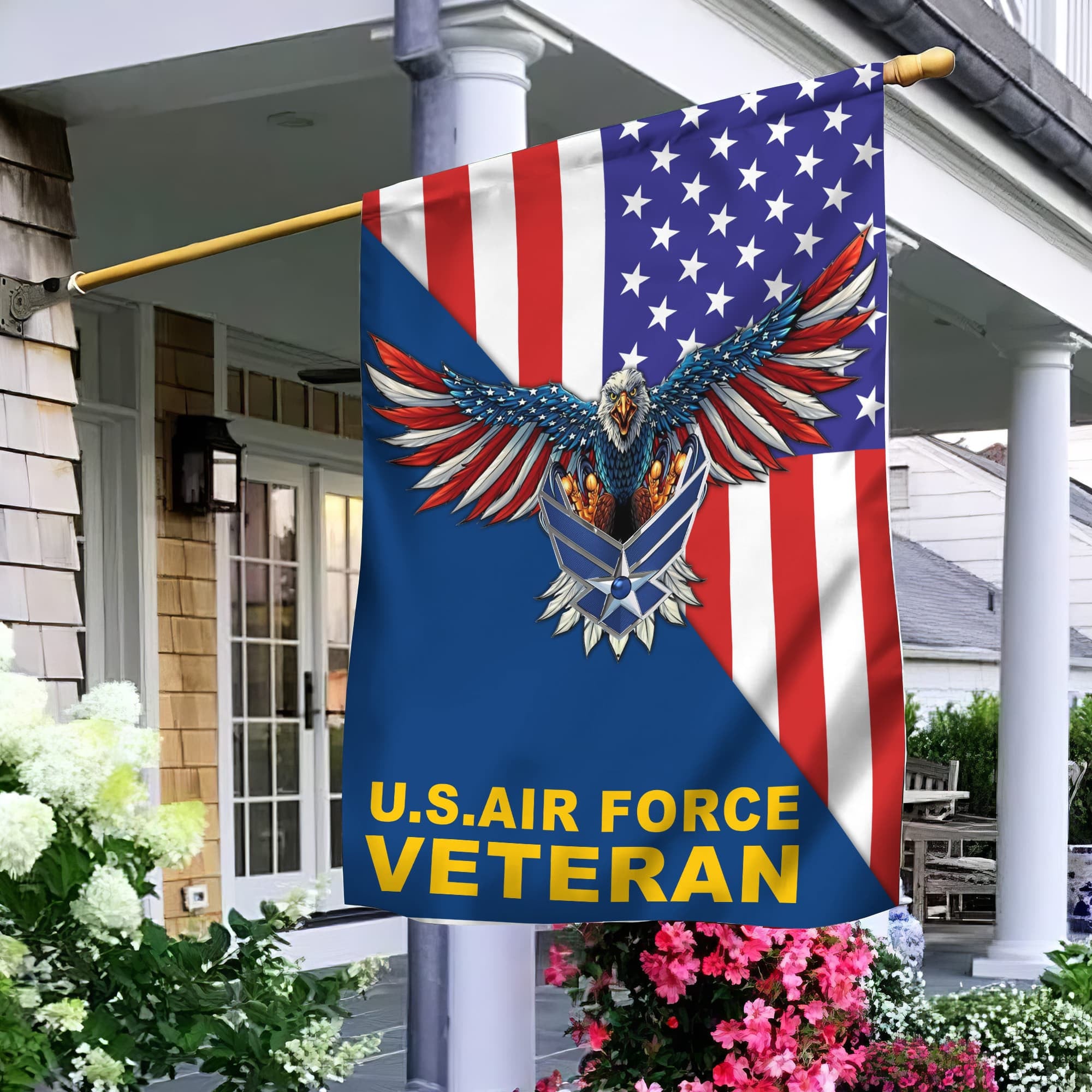 USAF Garden Flag - House Flag, Gift For Air Force Veteran