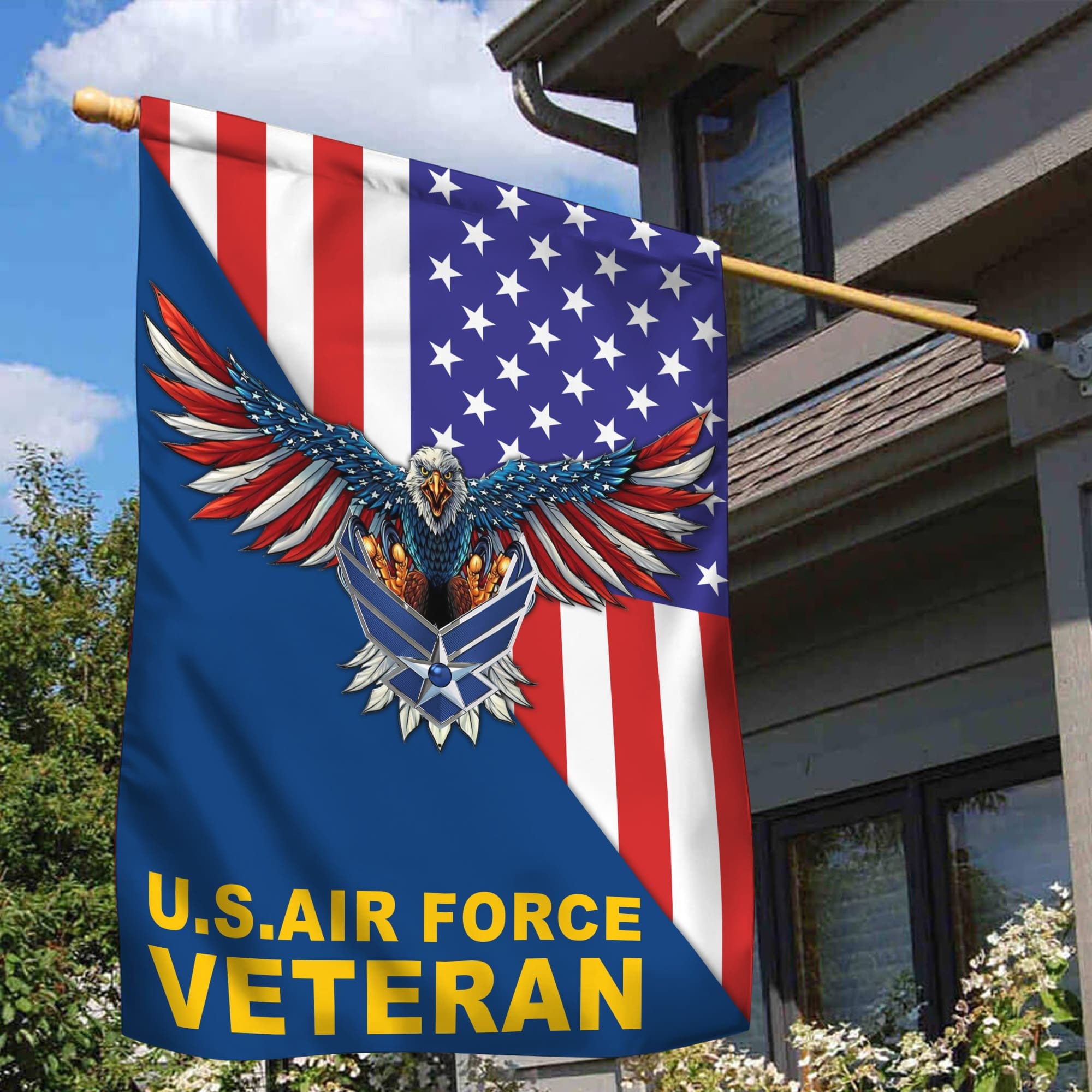 USAF Garden Flag - House Flag, Gift For Air Force Veteran