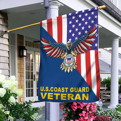 USCG Garden Flag - House Flag, Gift For Coast Guard Veteran