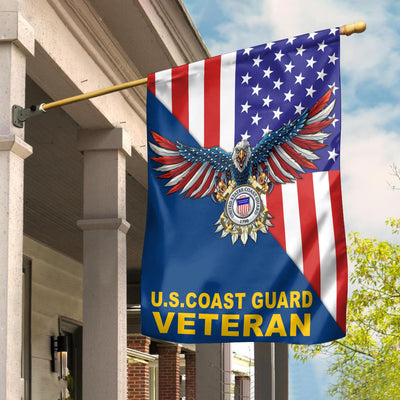 USCG Garden Flag - House Flag, Gift For Coast Guard Veteran