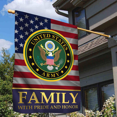 US Army Garden Flag - House Flag, Army Family With Pride And Honor