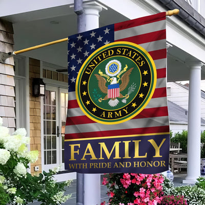 US Army Garden Flag - House Flag, Army Family With Pride And Honor
