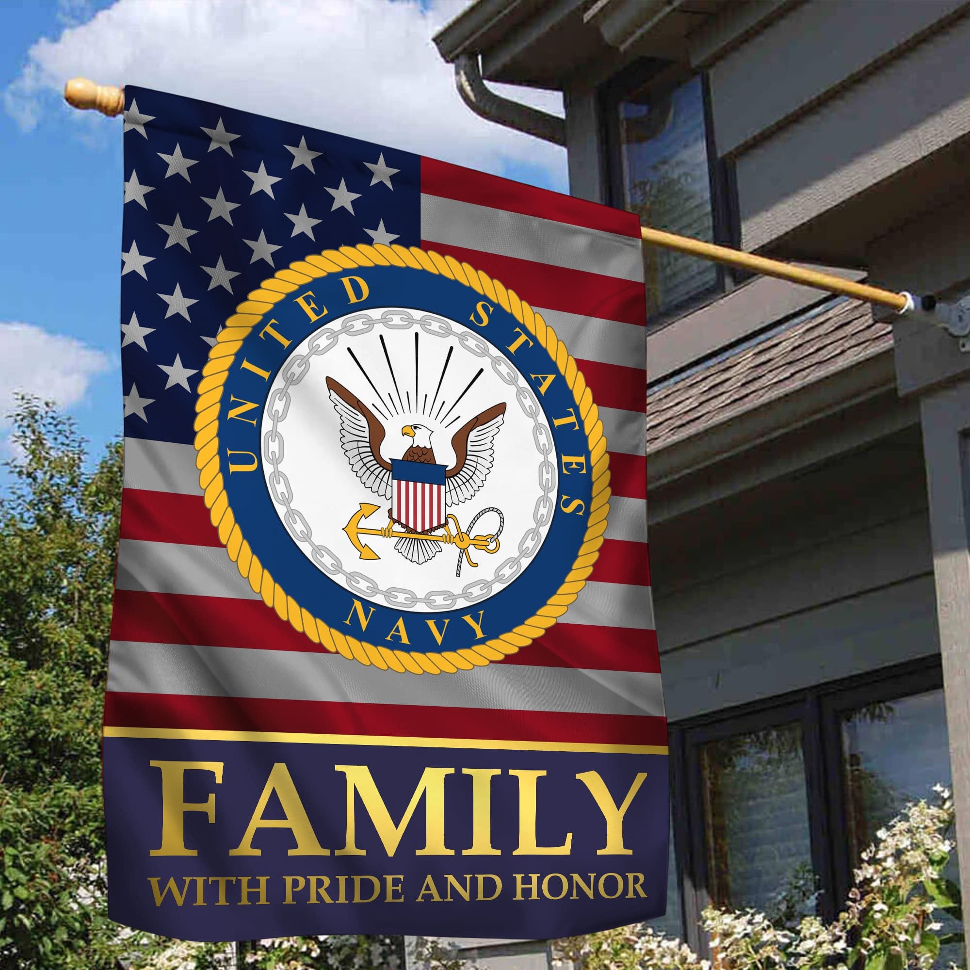 US Navy Garden Flag - House Flag, Navy Family With Pride And Honor