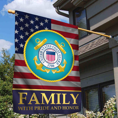 USCG Garden Flag - House Flag, Coast Guard Family With Pride And Honor